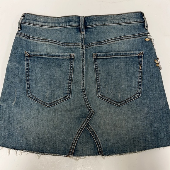 Express Rhinestone Embellished Denim Skirt Size 2 - Picture 4 of 8